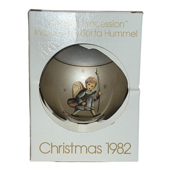 Schmid Berta Hummel Angelic Procession 1982 Glass Christmas Ornament W Box - Picture 1 of 7